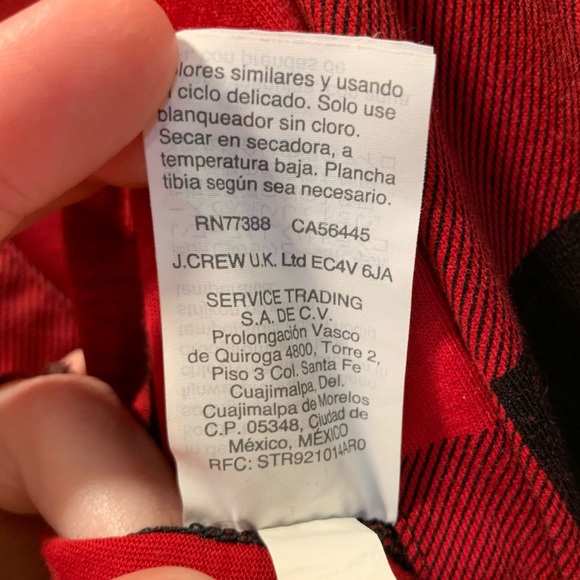 JCREW knit goods. Lg. Mens. Red & Black plaid. Full body button up adult pjs. - Picture 14 of 14